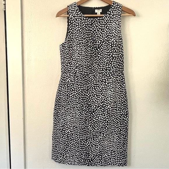 J. Crew Navy and White Basketweave “Oncilla” Sleeveless Sheath - Picture 2 of 12
